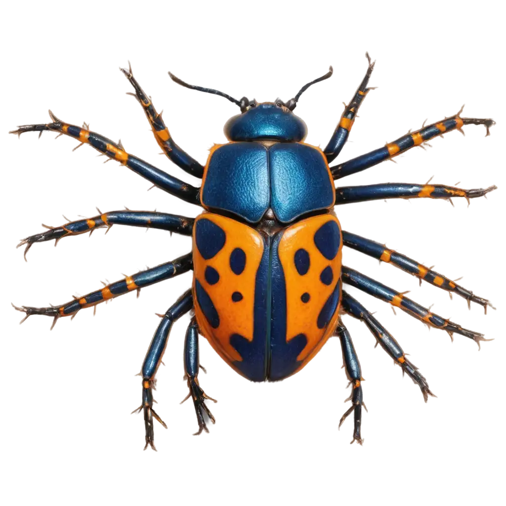 PNG-Image-of-an-Orange-and-Blue-Bug-Viewed-from-Above-Creative-AI-Art-Prompt