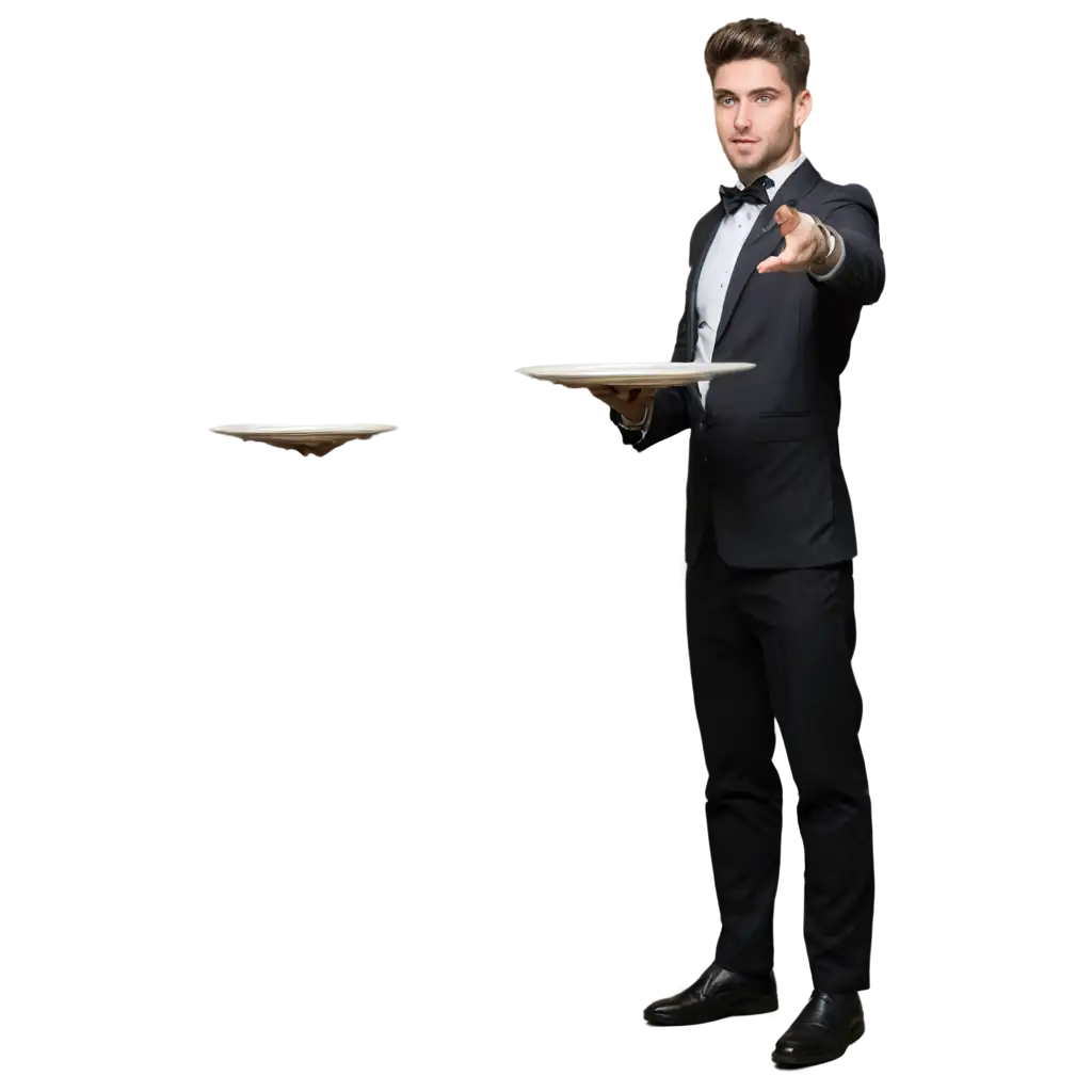 Waiter-Holding-Plate-PNG-Image-HighQuality-and-Transparent-for-Various-Uses