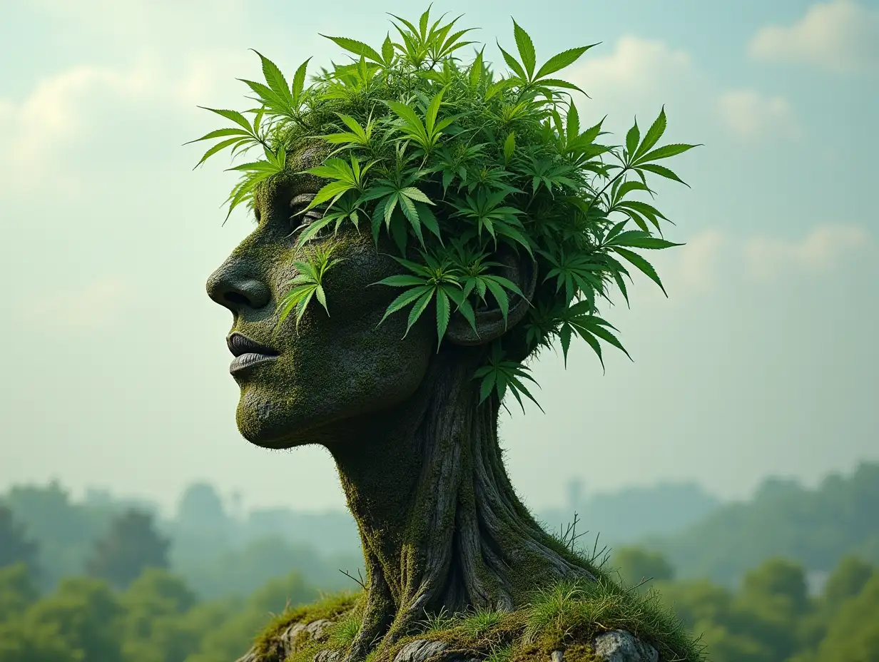 Building tree head with marijuana