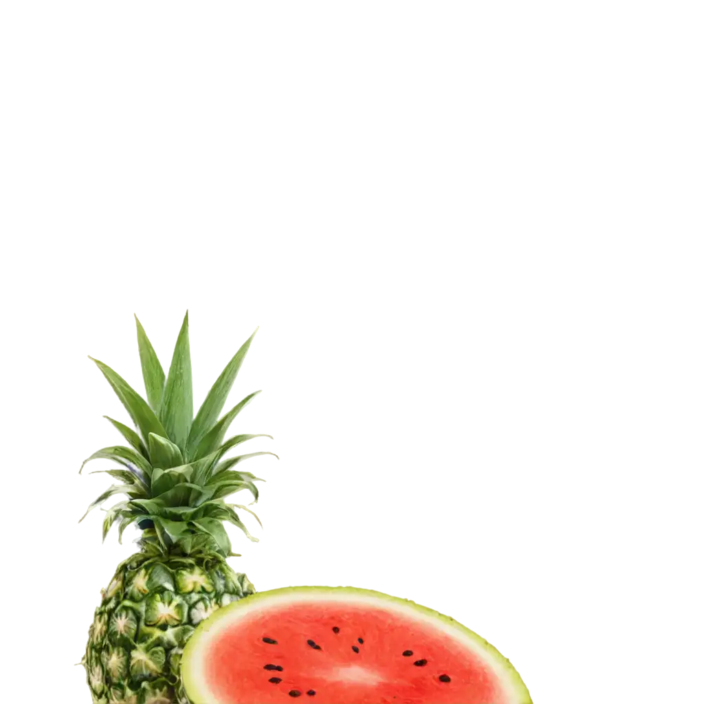 Vibrant-Pineapple-and-Watermelon-PNG-Image-for-Creative-Projects