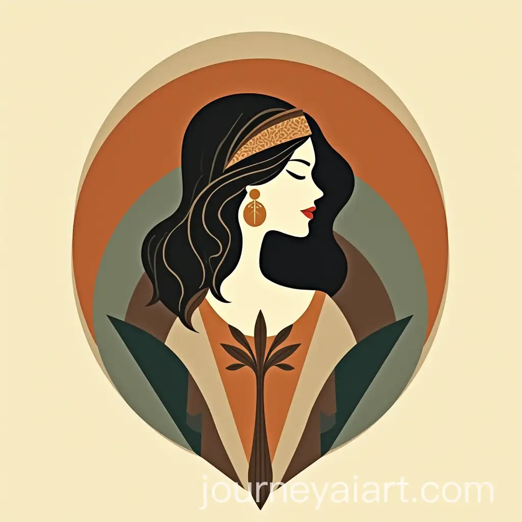 Art-Deco-Style-Logo-Design-Featuring-Minerva-Goddess-and-Geometric-Shapes