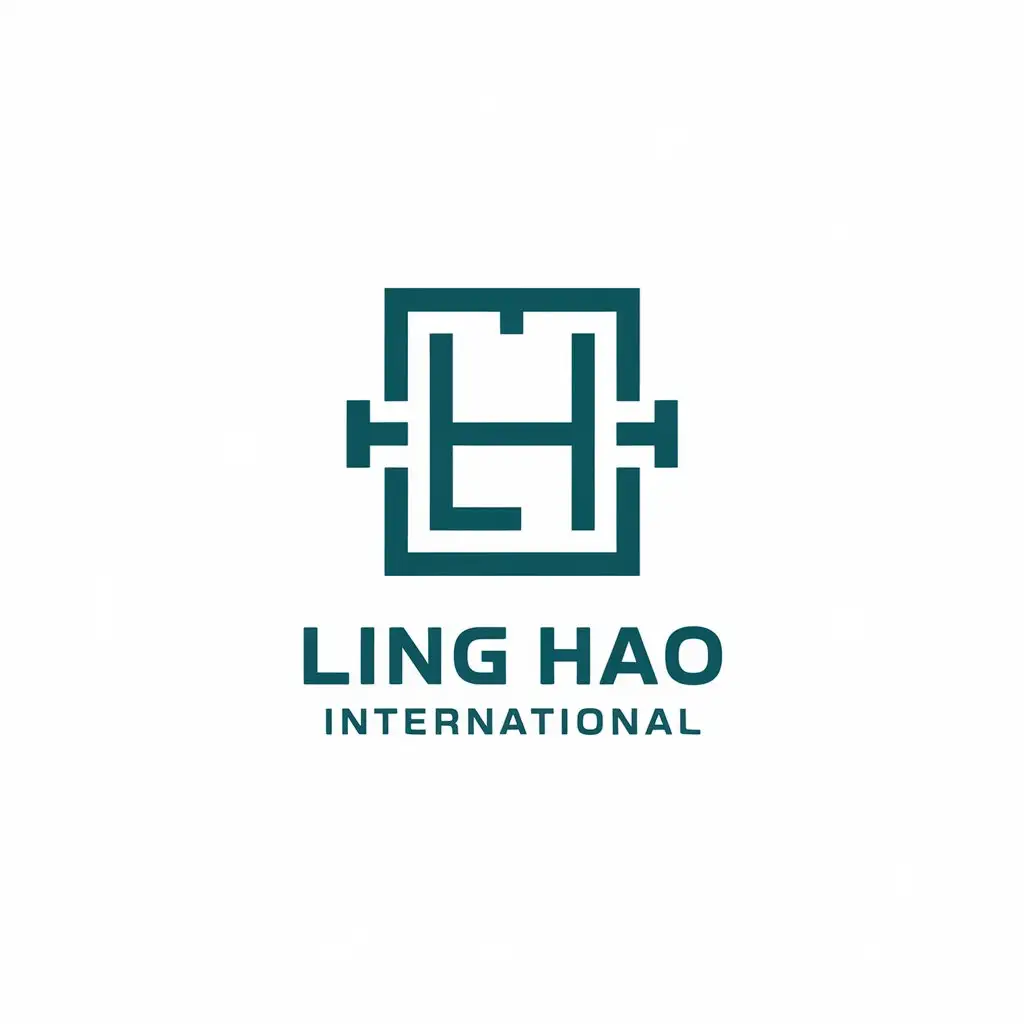 a vector logo design,with the text "Ling Hao International", main symbol:L H International,Moderate,be used in Retail industry,clear background