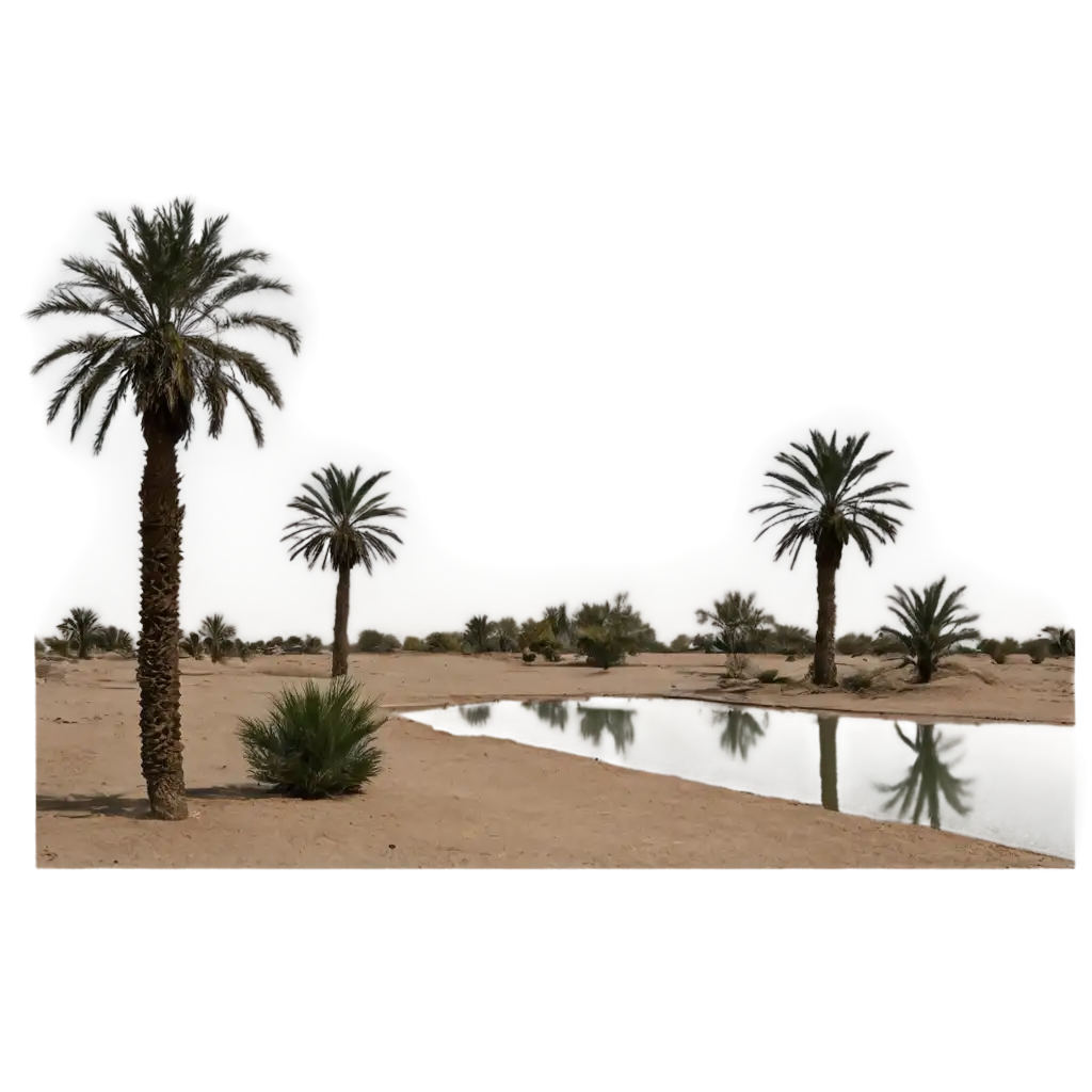 HighQuality-PNG-Image-of-Desert-with-Dry-and-Palm-Trees-Khuzestan-Iran