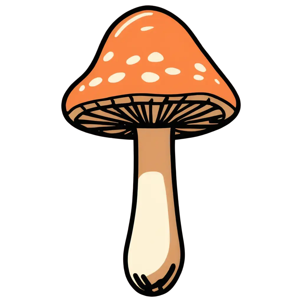 Simple-Mushroom-Black-Lineart-Cartoonish-PNG-for-Creative-Projects