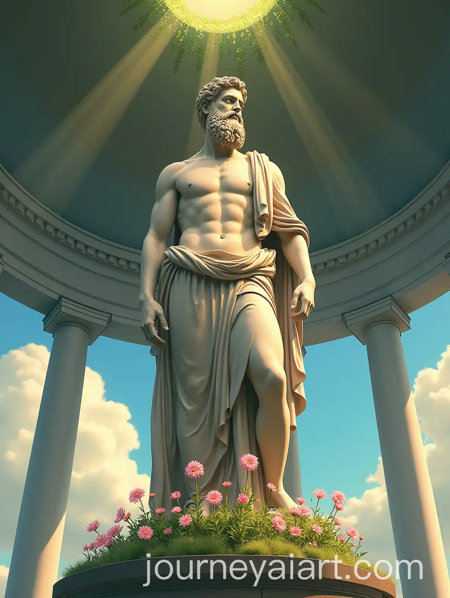 Majestic-Roman-Philosopher-Statue-Under-a-VineDraped-Dome-in-Studio-Ghibli-Style