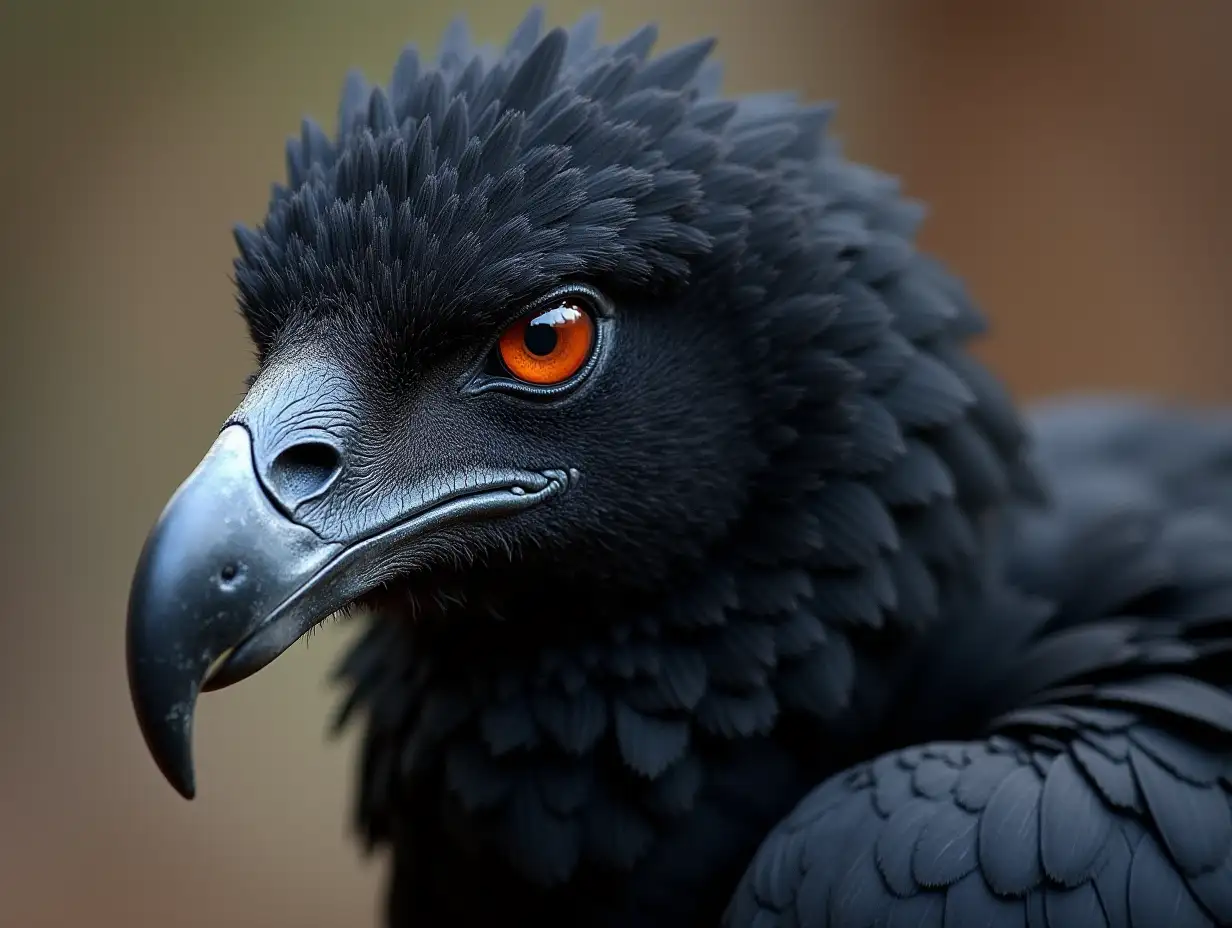 Head-of-Black-Vulture-in-Detailed-Lineart-Style