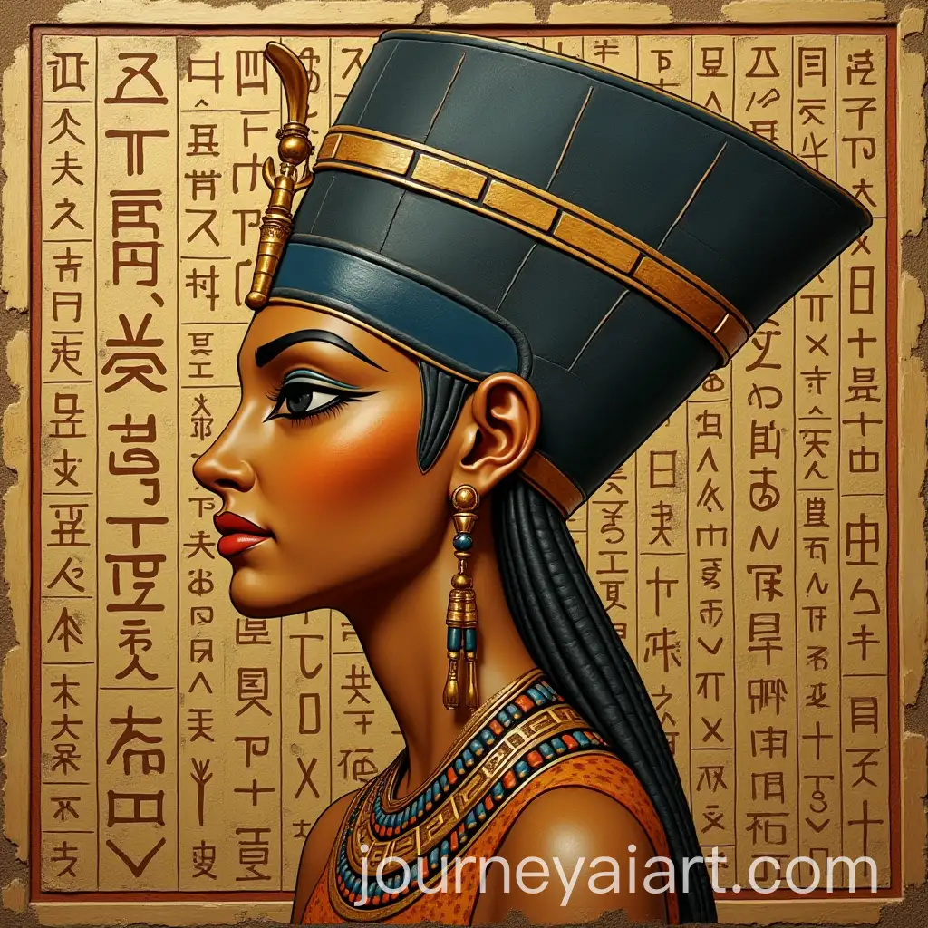 Pharaonic-Portrait-of-a-Beautiful-Woman-with-Hieroglyphs