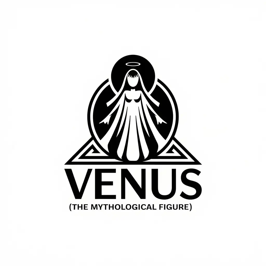 a vector logo design,with the text "Venus (the mythological figure) appearing", main symbol:anime,Moderate,be used in Entertainment industry,clear background