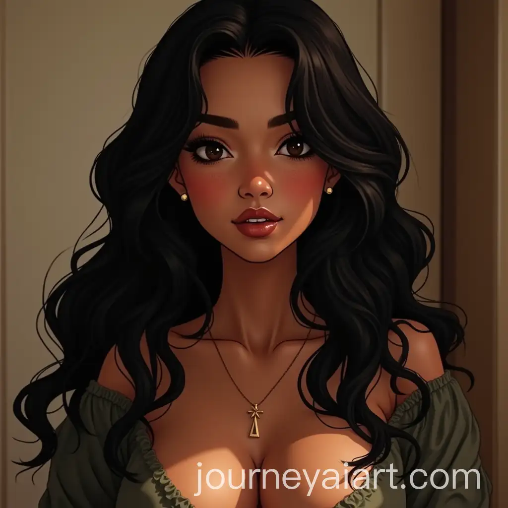 Stunning-Indo-Guyanese-Woman-with-Expressive-Features-in-a-Warm-Atmosphere