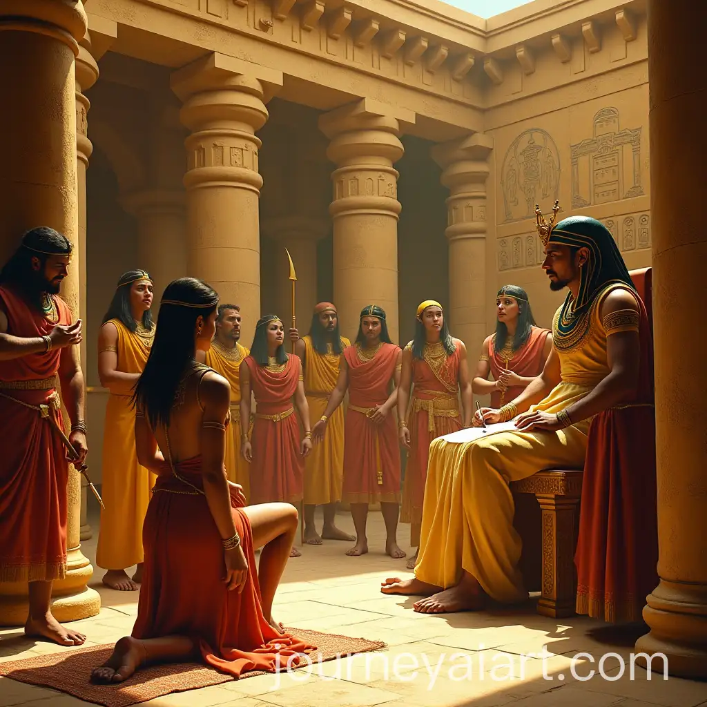 Ancient-Egyptian-Courtroom-Scene-with-Pharaoh-Judgment