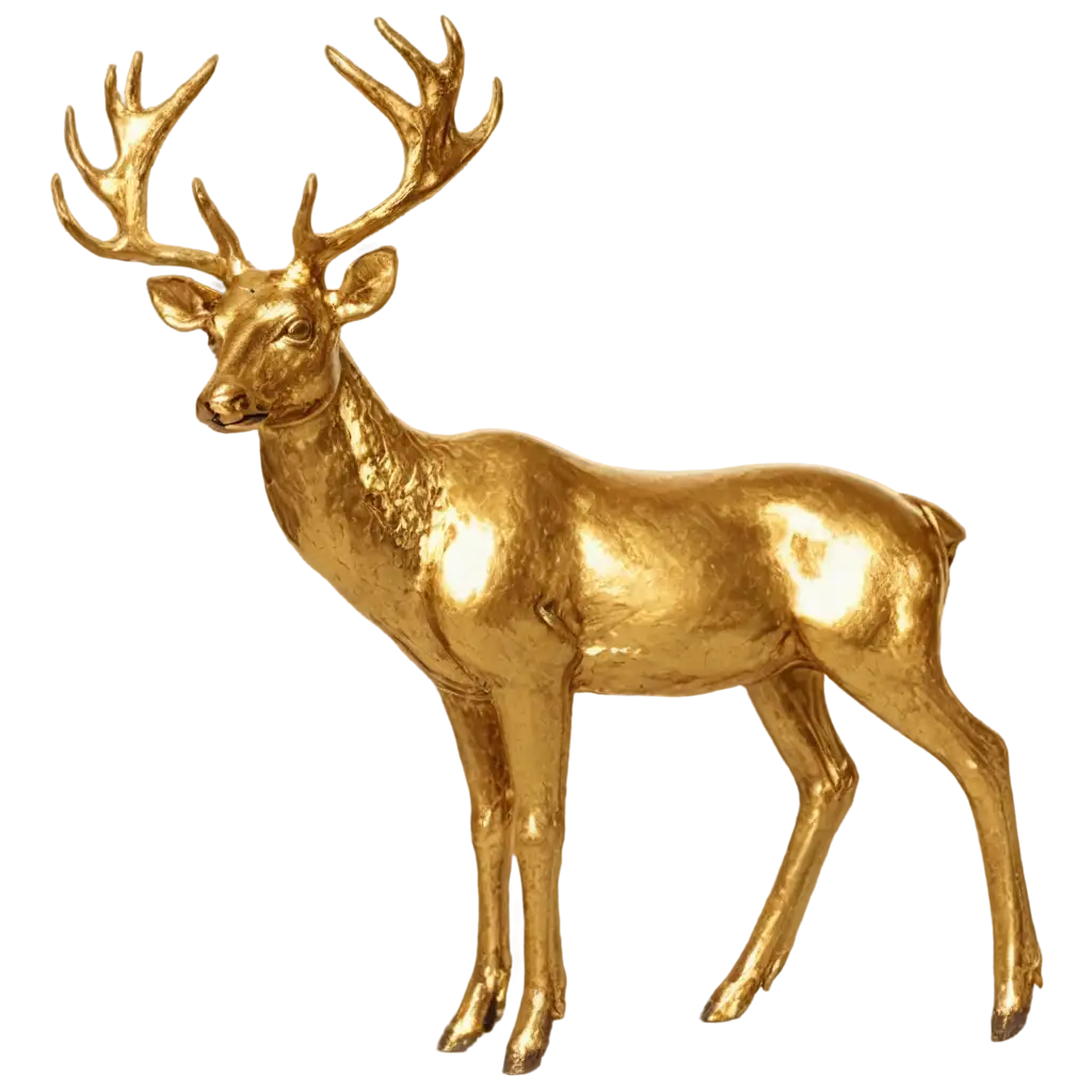 Gold-Deer-PNG-Image-HighQuality-Transparent-Design-for-Versatile-Use