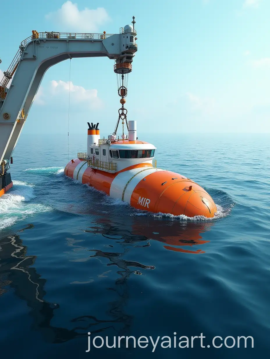 DeepSea-Submersible-Mir-Being-Lowered-Into-the-Ocean-from-Ship-Crane