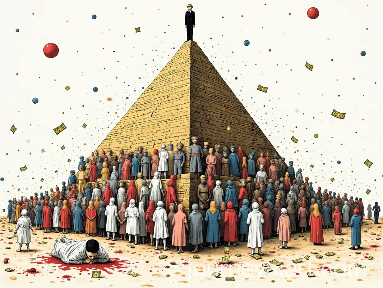 Symbolic-Pyramid-of-Inequality-Surreal-Representation-of-Social-Hierarchy-and-Greed
