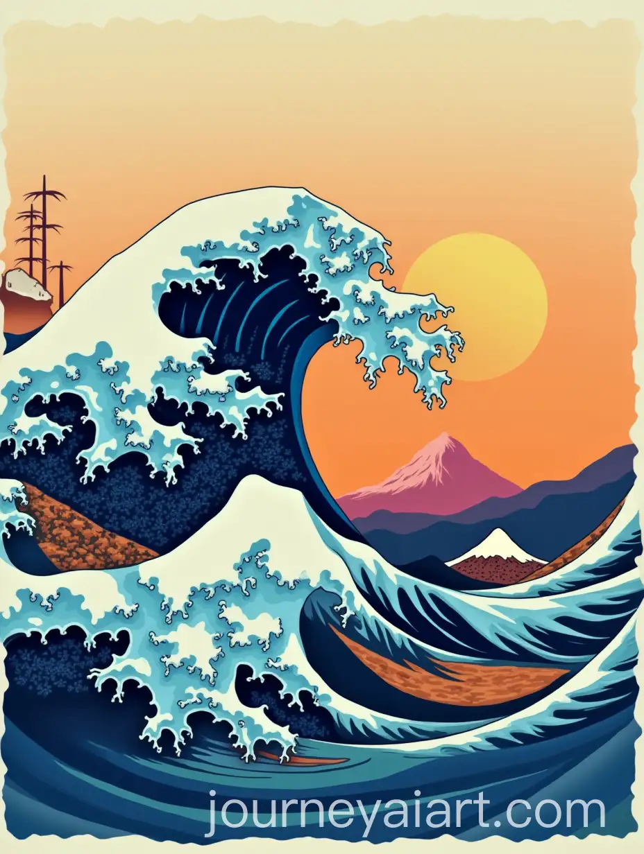 Illustration-of-Malaysian-Flag-with-Mount-Kinabalu-and-Undulating-Waves