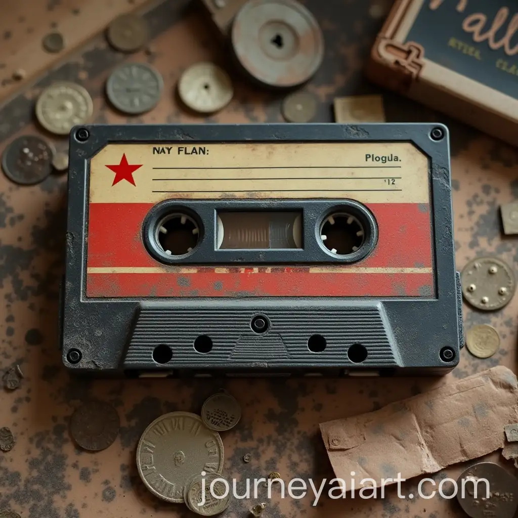 FalloutThemed-Cassette-Tape-with-Retro-Design
