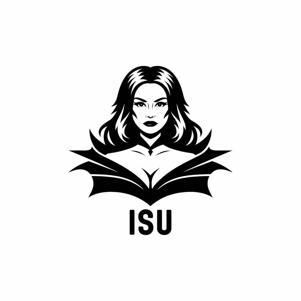 LOGO Design for ISU Vector Logo Featuring a Beautiful Gothic Vampire Woman for the Internet Industry