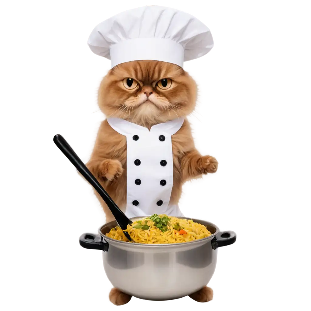 Adorable-Persian-Cat-Chef-Cooking-Rice-HighQuality-PNG-Image