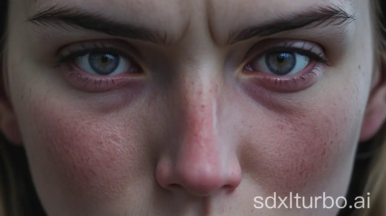A disappointing face of a female