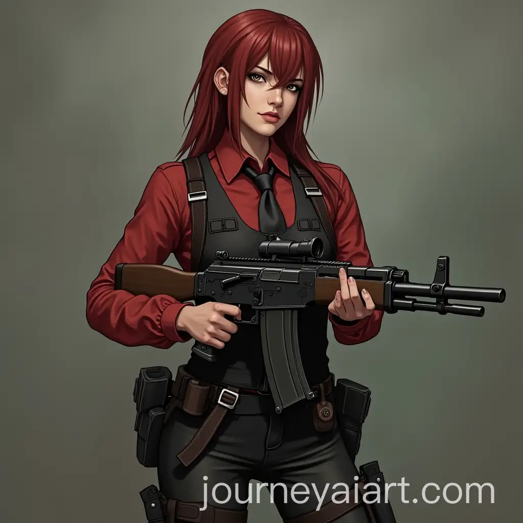 Andrei-Stoica-Cosplay-as-MP40-Girl-from-Girls-Frontline-with-MP40-Submachine-Gun-Aiming