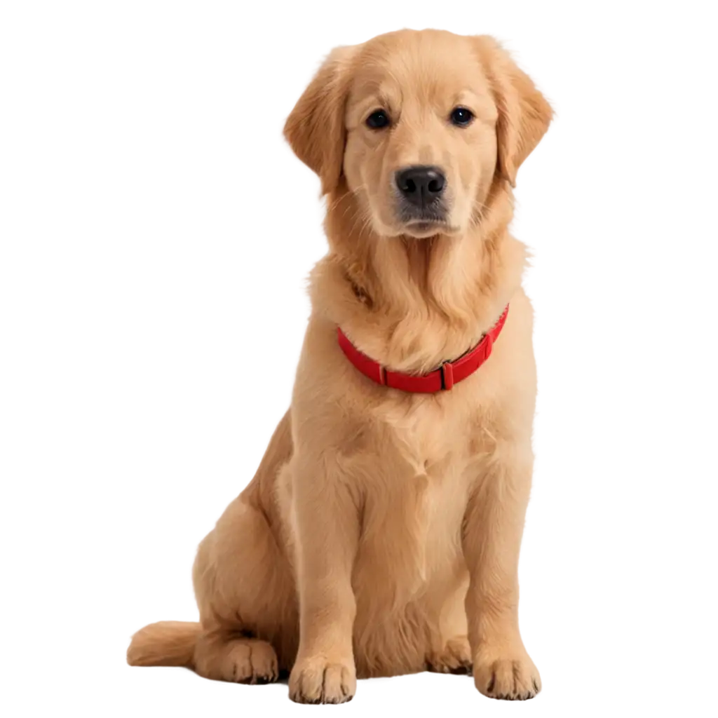 Golden-Retriever-with-Red-Collar-PNG-HighQuality-Transparent-Image-for-Versatile-Use