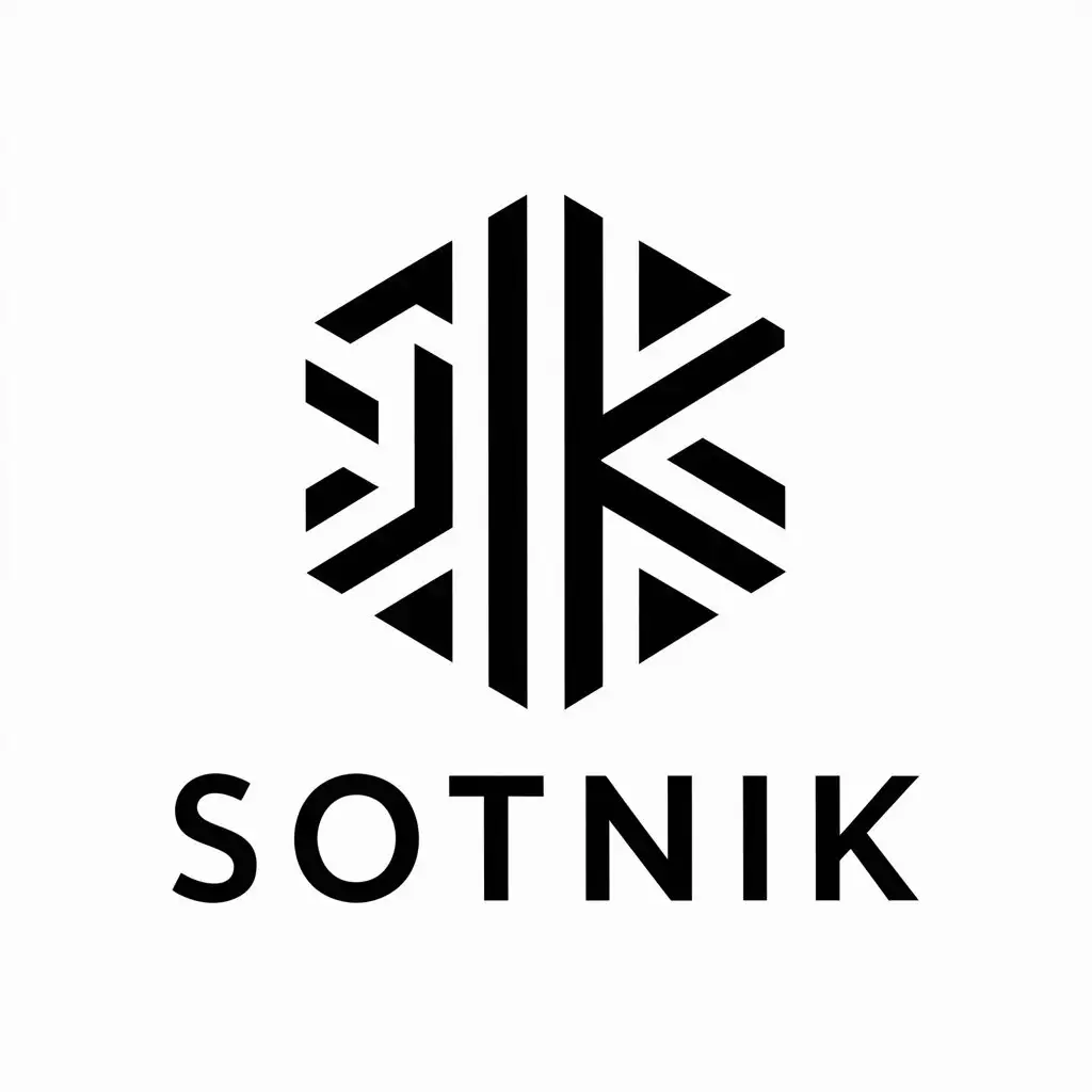 a vector logo design,with the text "SotnIK", main symbol:IK,complex,be used in Internet industry,clear background