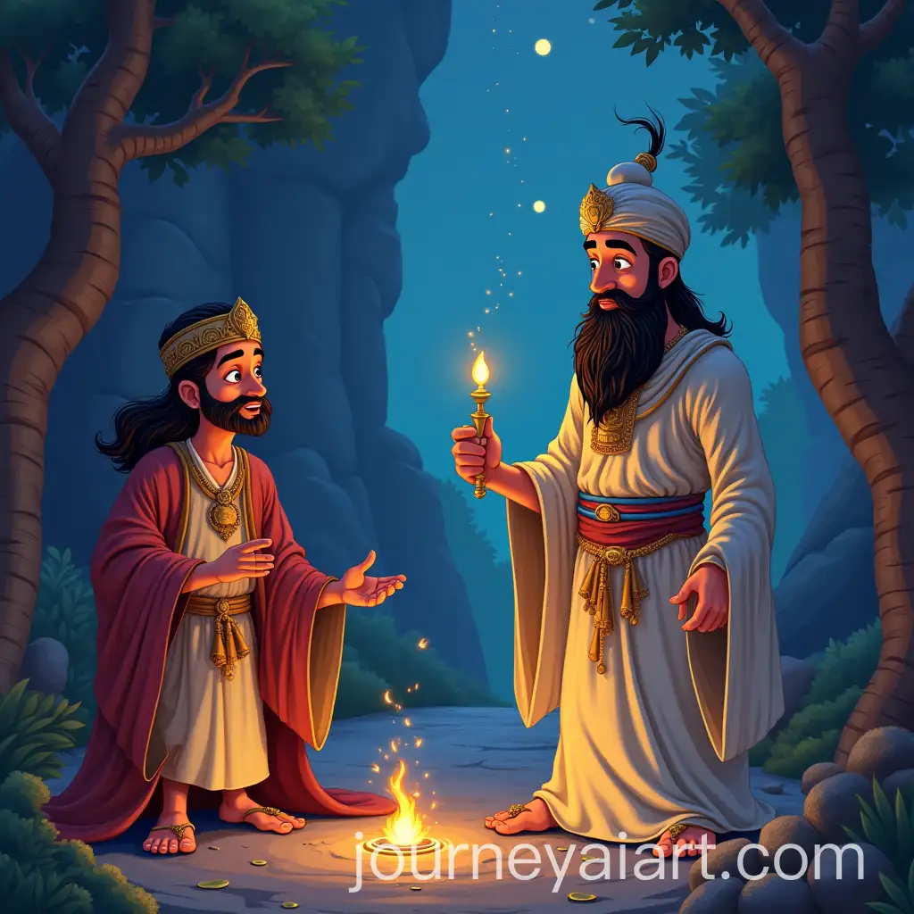 Ali-Baba-Summoning-the-Genie-in-a-Magical-Cave