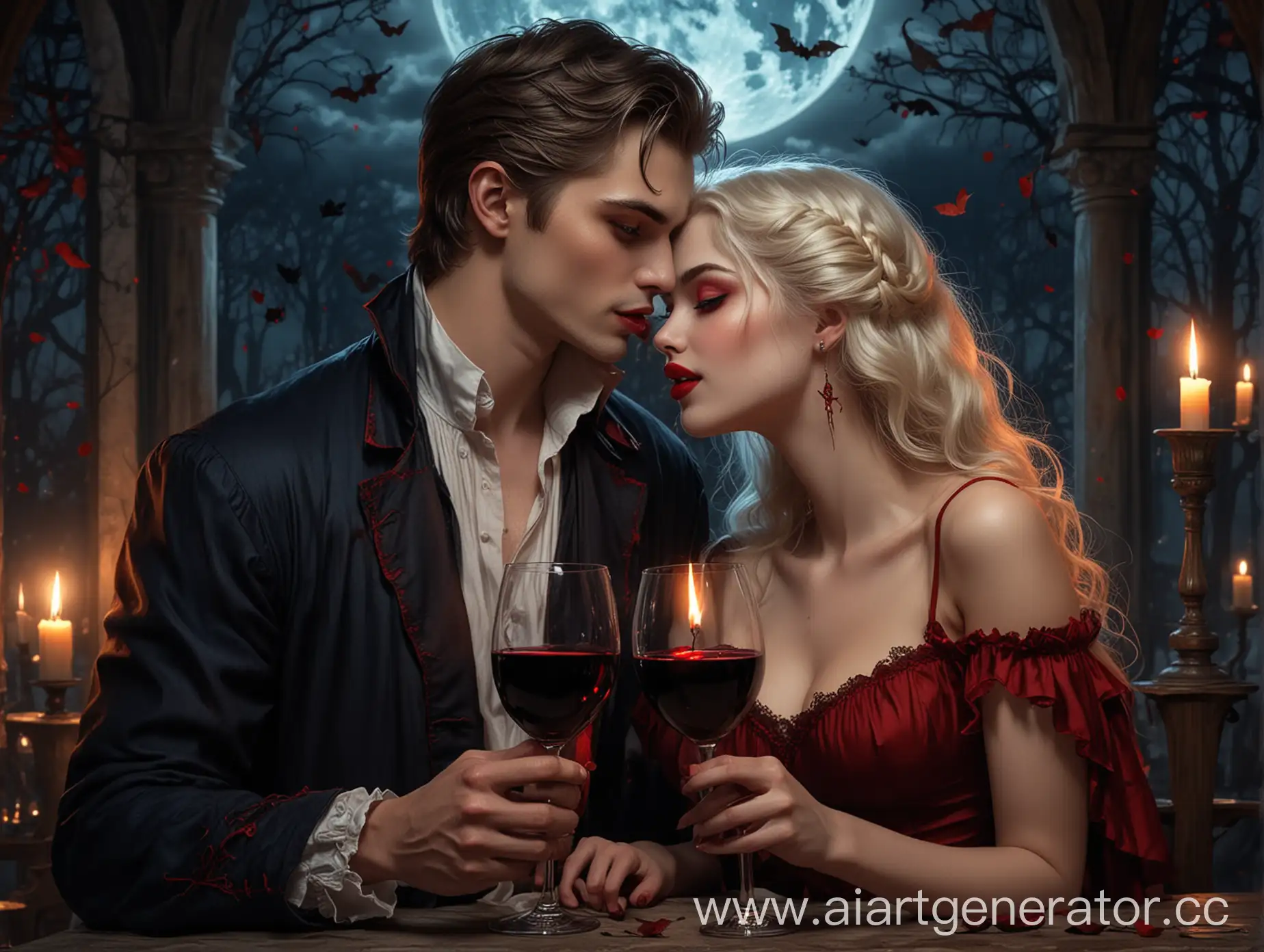 Romantic-Vampire-Date-by-Candlelight-under-the-Moon