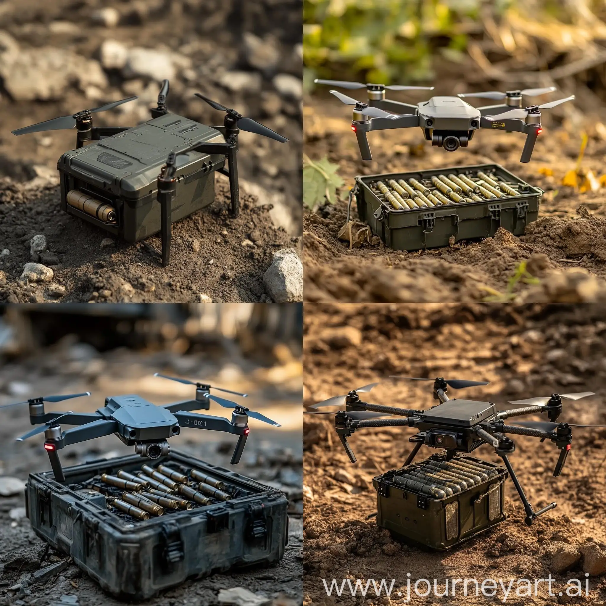 Combat-FPV-Drone-with-Ammunition-Box-for-Mortar-Shells-on-the-Battlefield