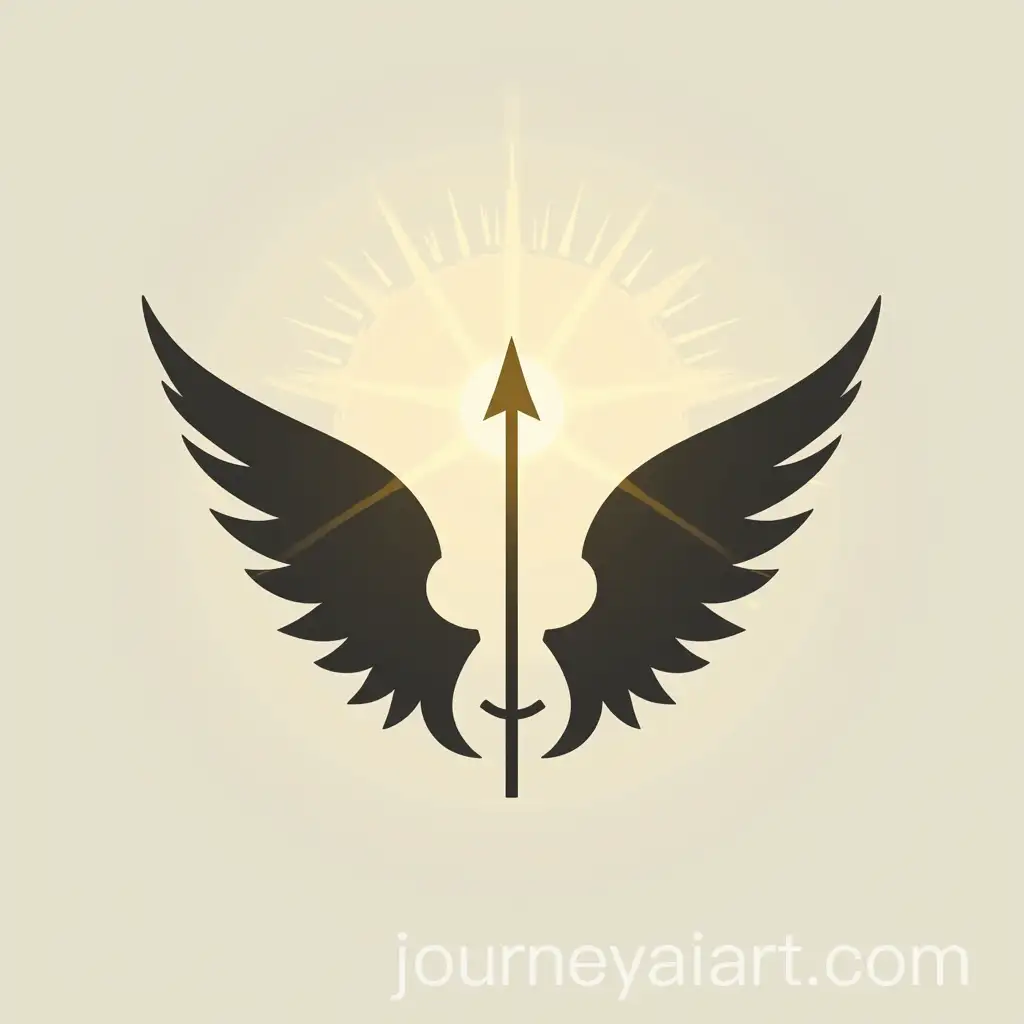 Stylized-Wings-and-Arrows-Ascending-with-Radiant-Sunlight