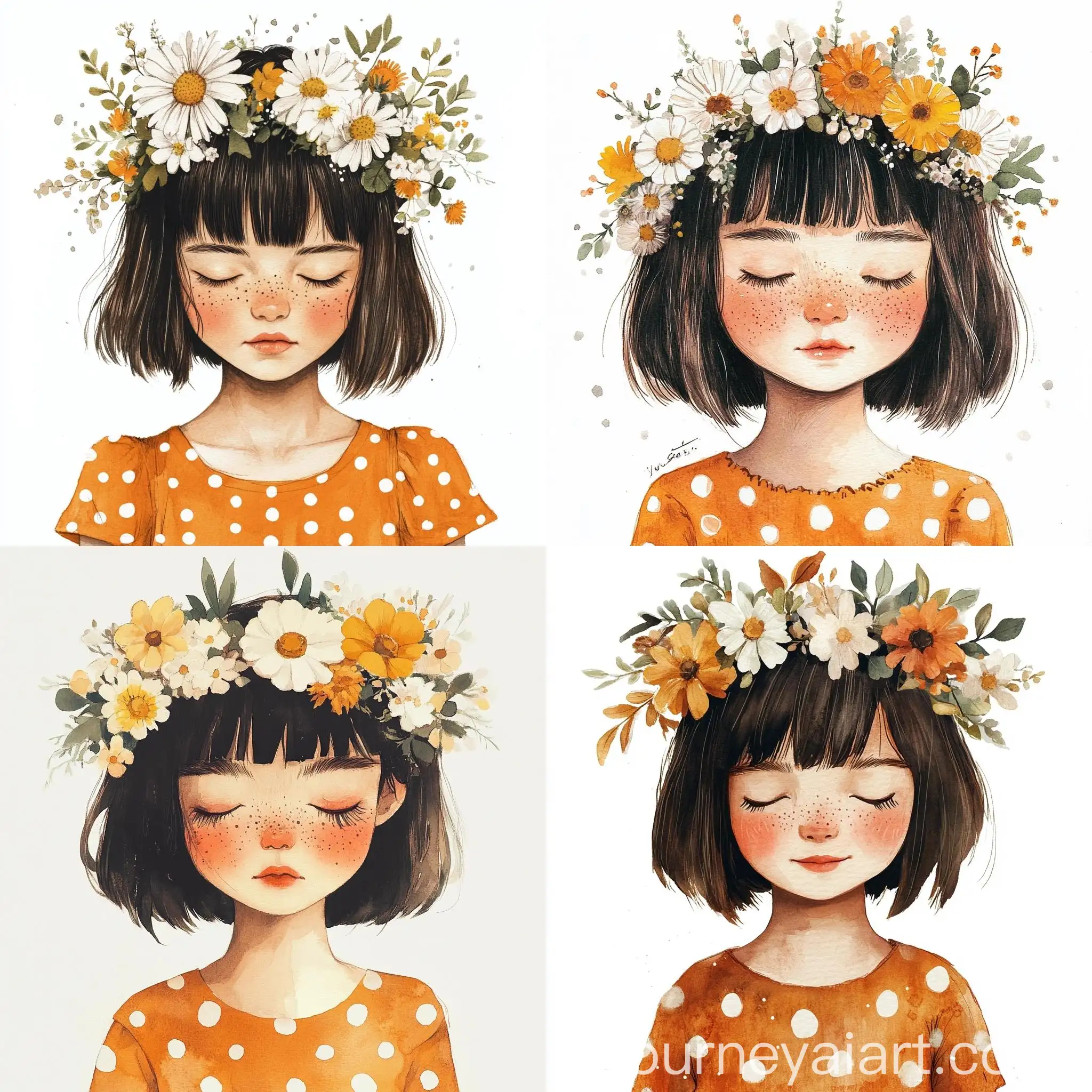 Young-Girl-in-Vintage-Watercolor-Clipart-with-Flower-Crown
