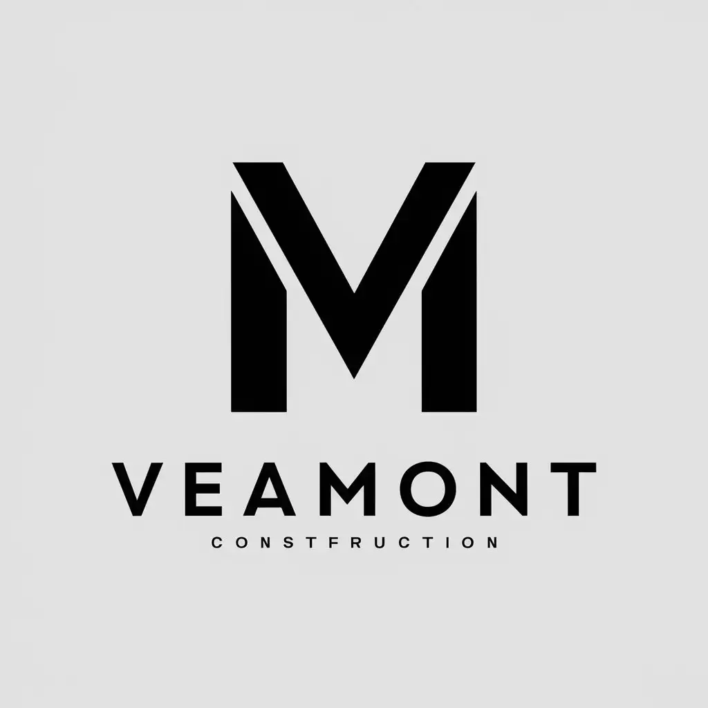 a vector logo design,with the text "VEAMONT", main symbol:MV,Moderate,be used in Construction industry,clear background