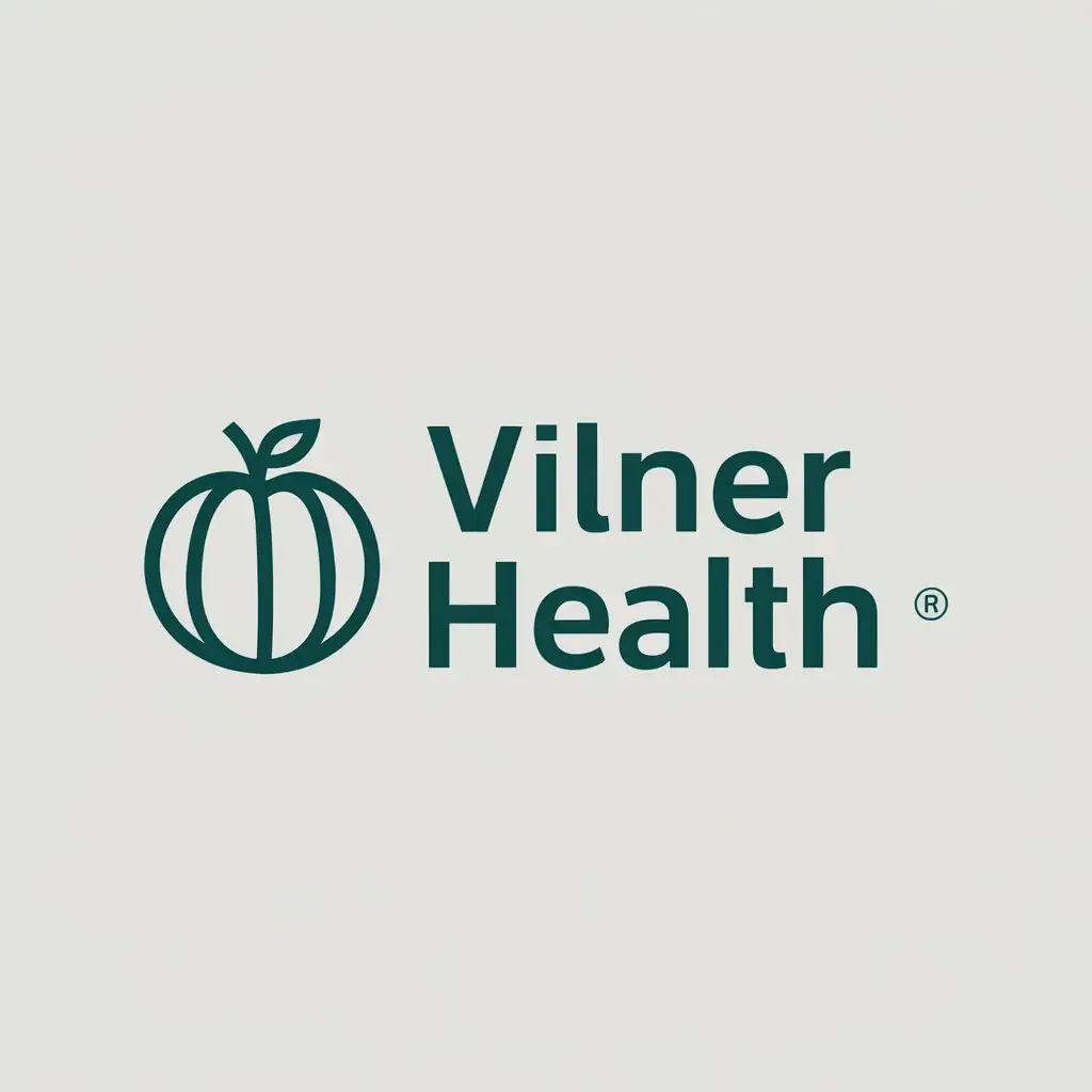 a logo design,with the text "Vilner Health", main symbol:Proper nutrition and health,complex,clear background