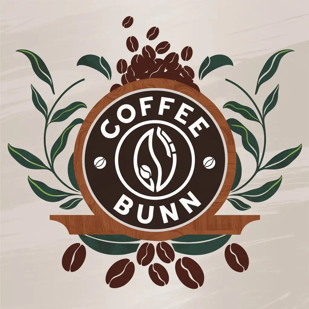 LOGO Design for Coffee Bunn Earthy Tones with Coffee Beans and Eco Elements