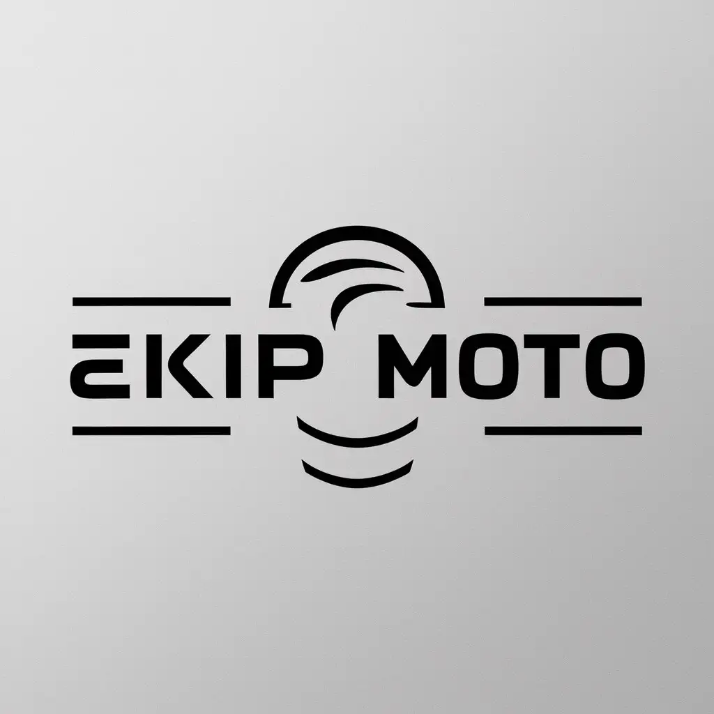 a logo design,with the text "Ekip moto", main symbol:Helmet,Minimalistic,be used in Equipment industry,clear background