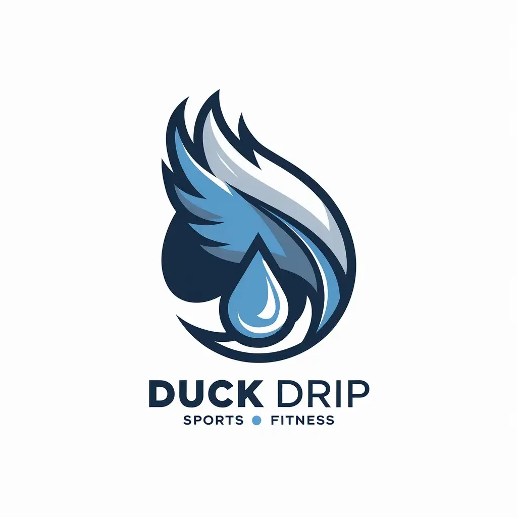 LOGO Design for Duck Drip Feather and Water Drop Vector Logo