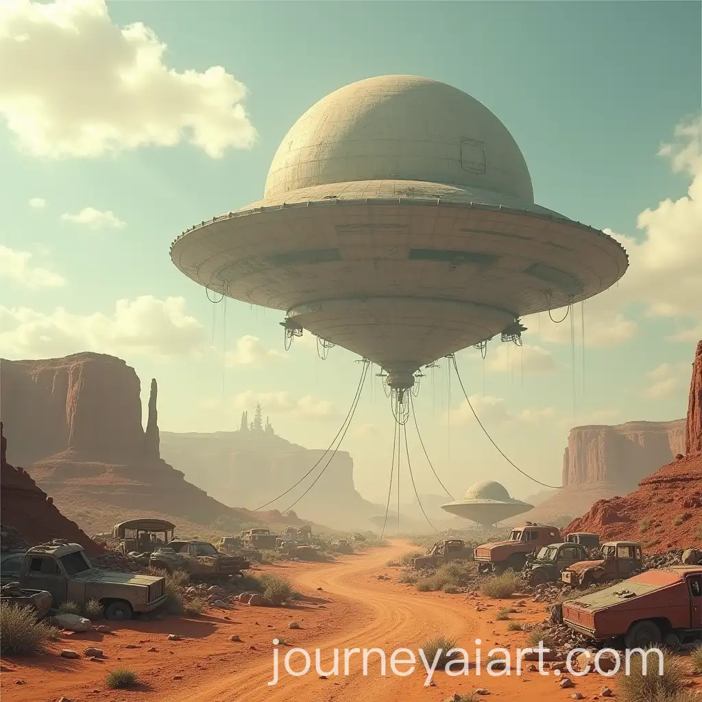 PostApocalyptic-Desert-Scrapyard-with-Orbiting-Moon-Spaceship