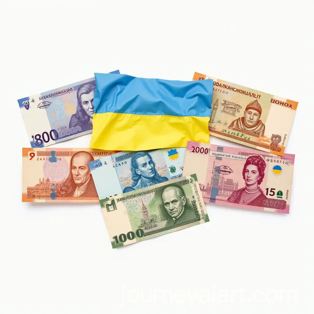 Collage-of-Ukrainian-Banknotes-in-Rectangular-Composition
