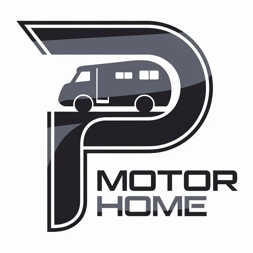 LOGO Design for P Motor Home Vector Style for Automotive Industry with Clear Background