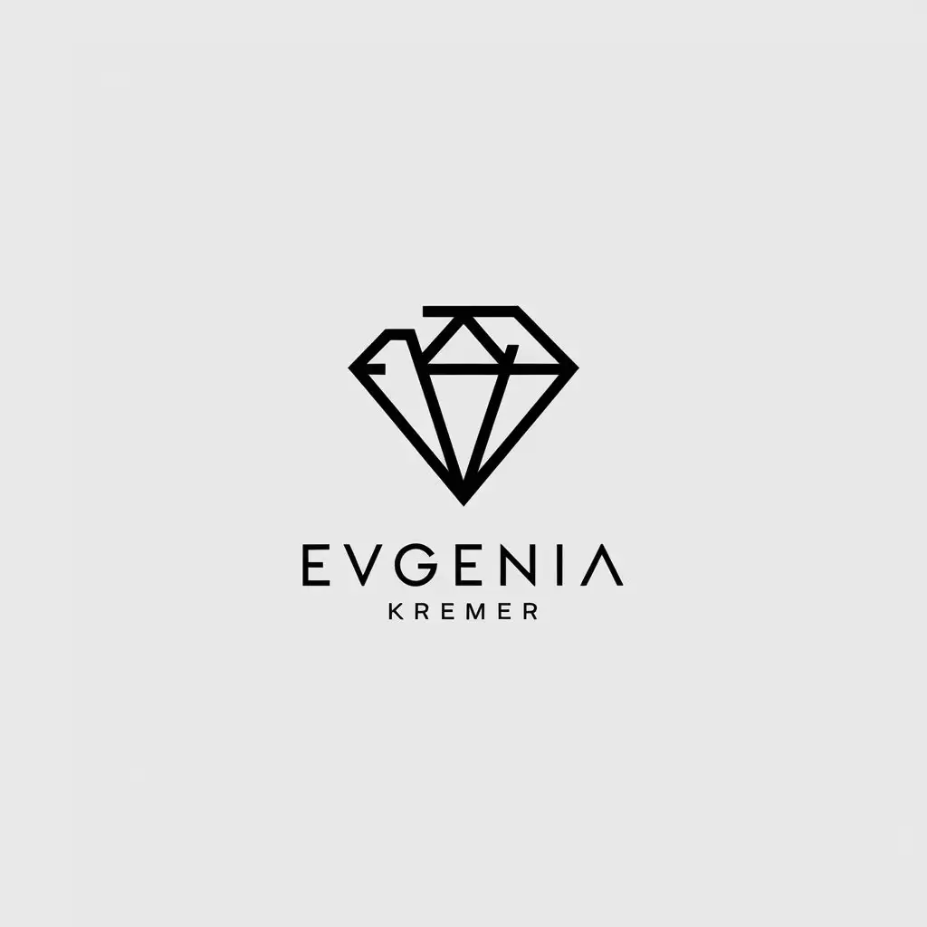 a vector logo design,with the text "Evgenia Kremer", main symbol:diamond,Minimalistic,clear background