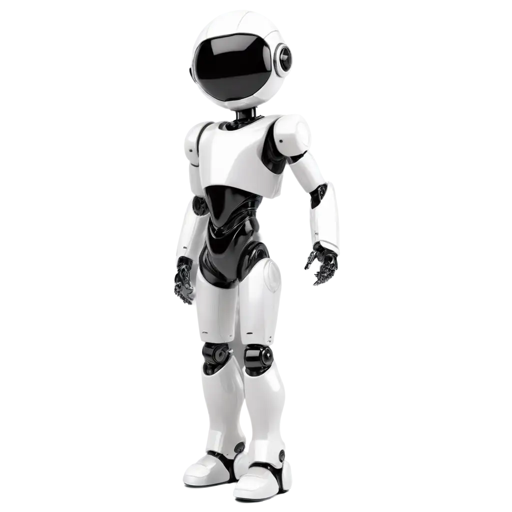 metallic robot standing realistic like an astronaut