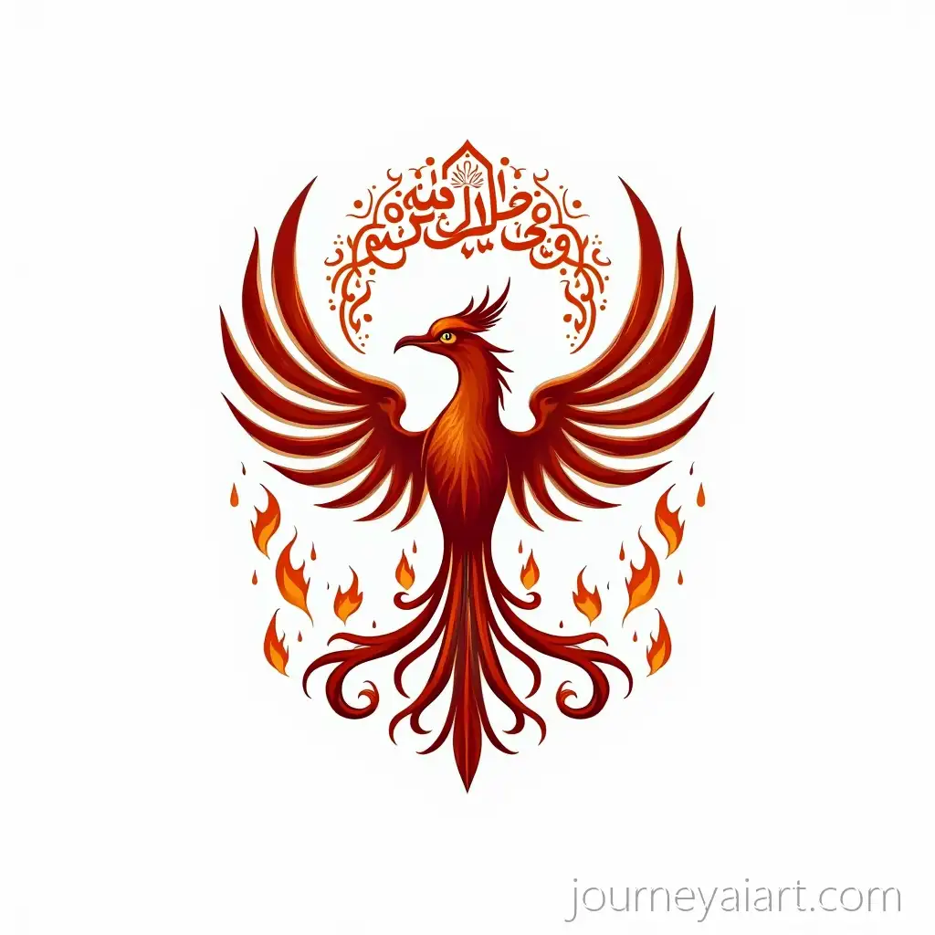 Traditional-Iranian-Phoenix-Design-with-Fiery-Tail-in-Flight