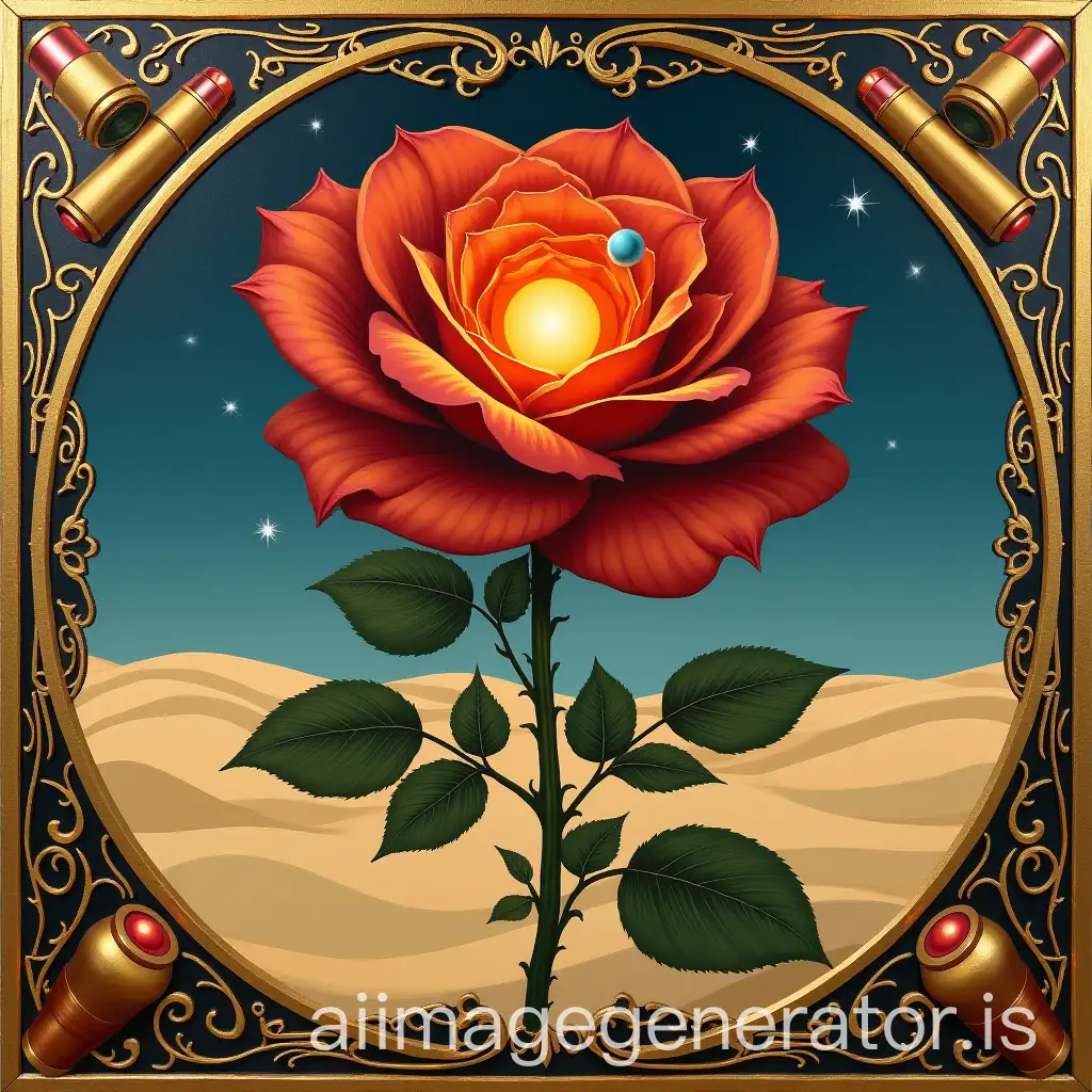 Art-Nouveau-Rose-with-Miniature-Solar-System-and-Wild-West-Accents