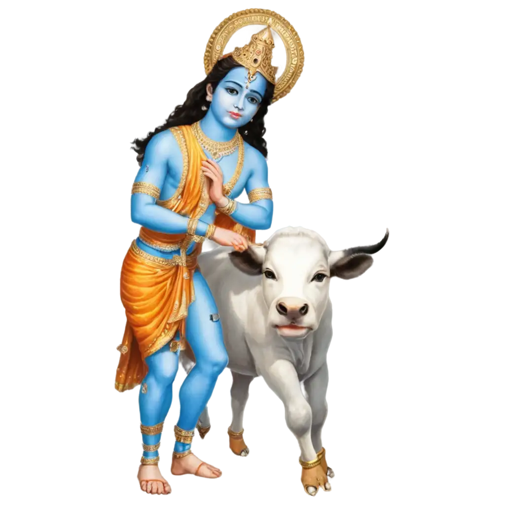 KRISHNA-WITH-COW-PNG-Image-Capturing-Serenity-and-Symbolism