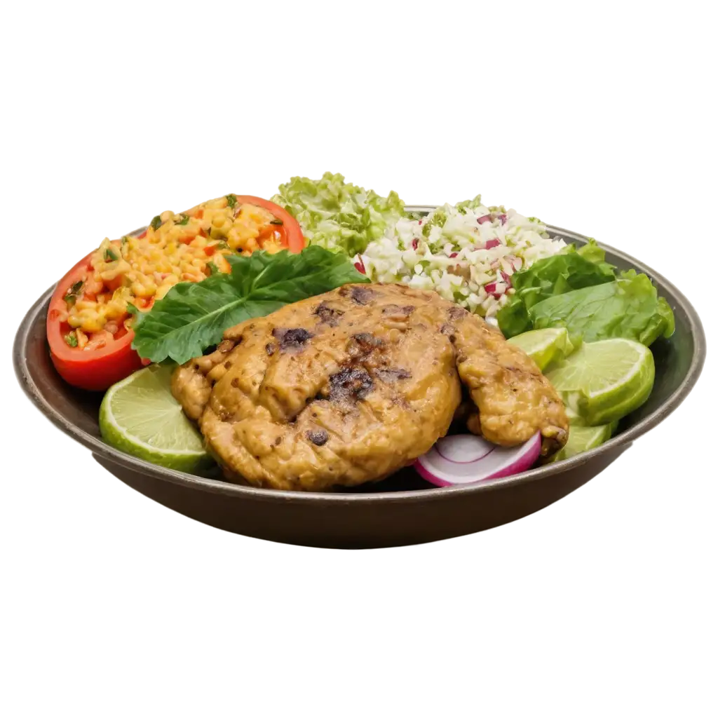 Chicken-Mandhi-with-Vegetable-Salad-PNG-Image-for-Culinary-Presentations