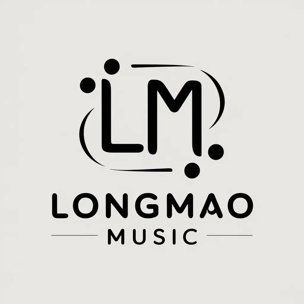 a vector logo design,with the text "Longmao music", main symbol:LM music,Moderate,be used in Education industry,clear background