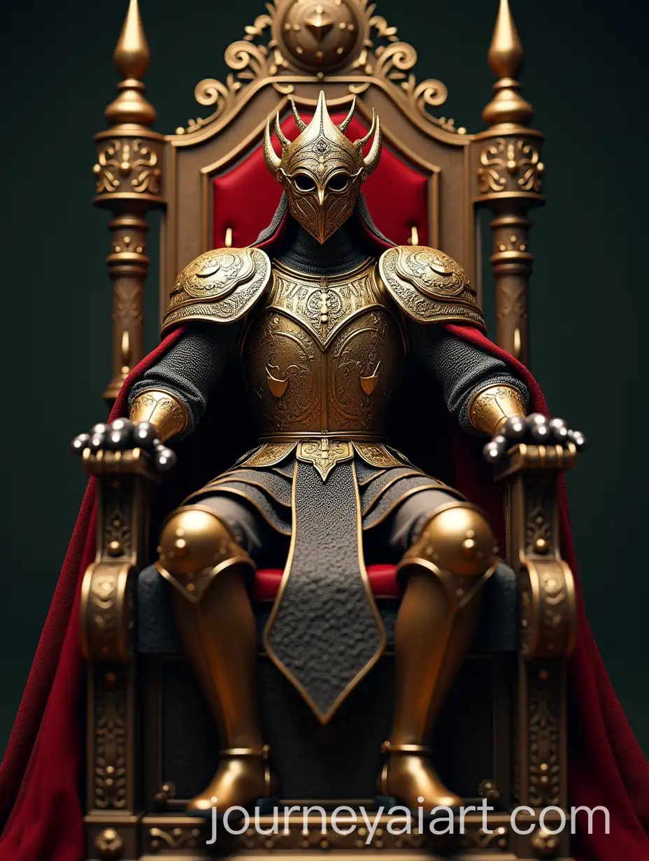 Clockwork-Kamen-Rider-in-Medieval-Bronze-Armor-on-a-Throne