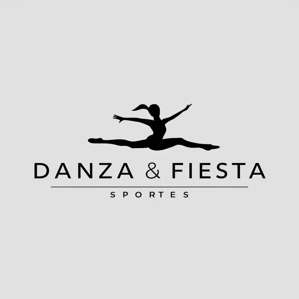 a logo design,with the text "DANZA & FIESTA", main symbol:DANCE,Minimalistic,be used in Sports Fitness industry,clear background