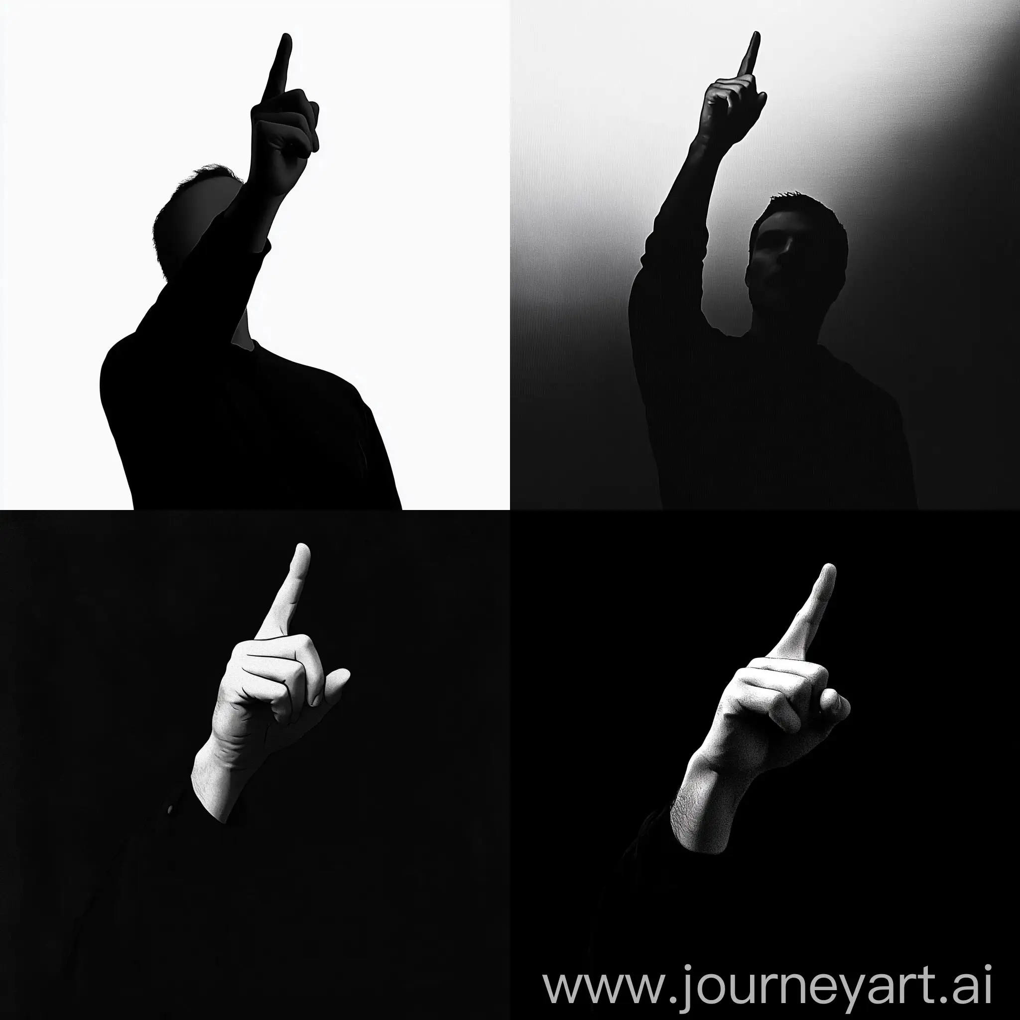 Minimalistic-Black-and-White-Hand-Gesture-Art