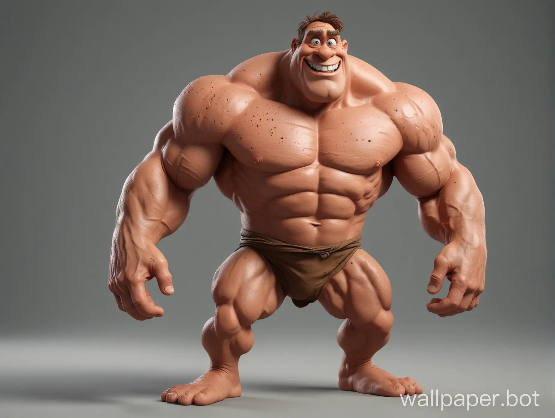 create a 8k CGI image of a muscled Fred Flinstone