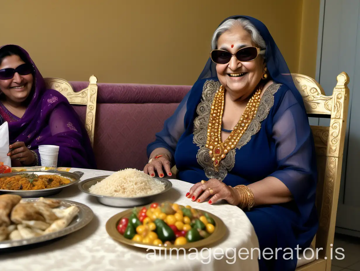 Elderly-Afghan-Woman-in-Wedding-Celebration-with-iPhone-and-Gold-Ornaments